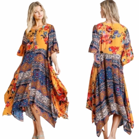 Umgee | Dresses | Boho Hippie Gypsy Style Summer Dress | Poshmark